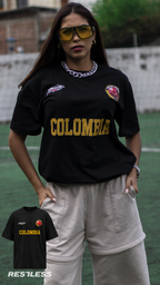 CAMISETA PARA EL MUNDIAL FUTBOL COLOMBIA UNISEX HOMBRE MUJER 2026|Color:NOIR
