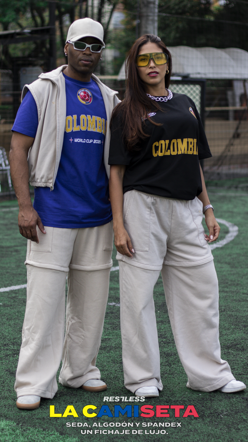 CAMISETA PARA EL MUNDIAL FUTBOL COLOMBIA UNISEX HOMBRE MUJER 2026|Color:NOIR
