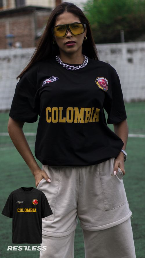 CAMISETA PARA EL MUNDIAL FUTBOL COLOMBIA UNISEX HOMBRE MUJER 2026|Color:NOIR